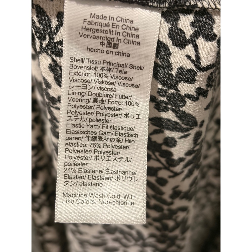 Madwell Smocked Midi Dress Black White Floral Tie Shoulder NU562 Womens 4 - Picture 4 of 5